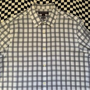 Michael Kors Tailored Fit Size Large Mens Button Down Shirt Checkered